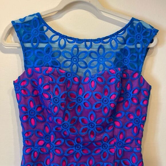 Lilly Pulitzer Selna Royce Summer Shift Dress, Size 2. Hot Pink and Royal Blue - Picture 6 of 10